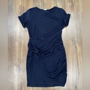 Short Sleeve Wrap Bodycon Ruched Tie Waist Summer Dress